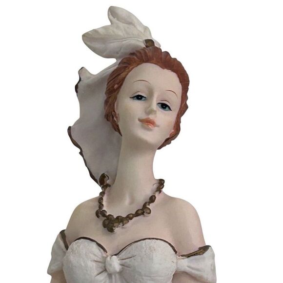 Elegante Collection Victorian Lady Figurine 14" Cream Polyresin Round Base - Picture 10 of 15
